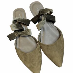 AMERICAN EAGLE Women’s Olive Pointed Toe Mule Slip On Flats Size 9